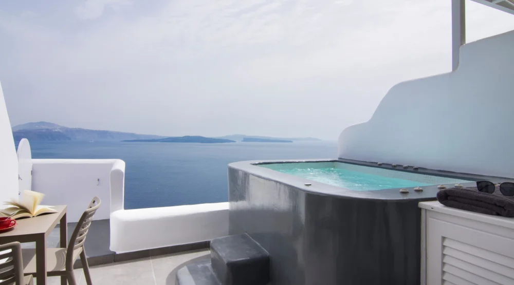 Pure Suite with Private Hot Tub & Caldera View at Santorini Secret Suites & Spa