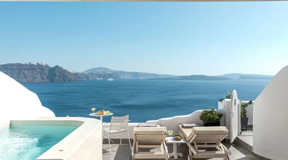 Absolute Suite with Private Hot Tub & Caldera View at Santorini Secret Suites & Spa