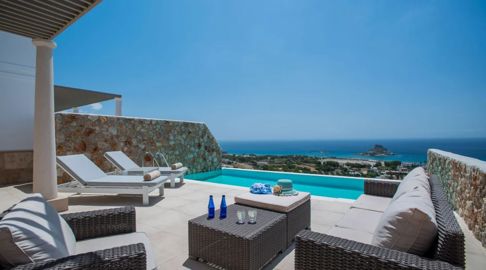 Signature Private Pool Suite with Sea View at White Rock of Kos