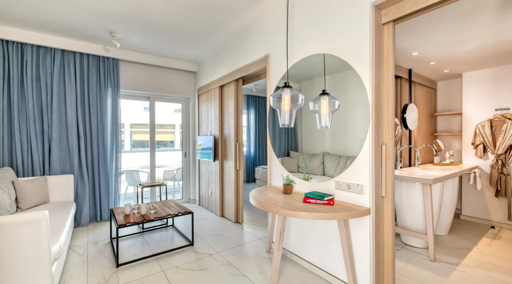 One Bedroom Suite with Limited Sea View Double Bed at The King Jason Protaras