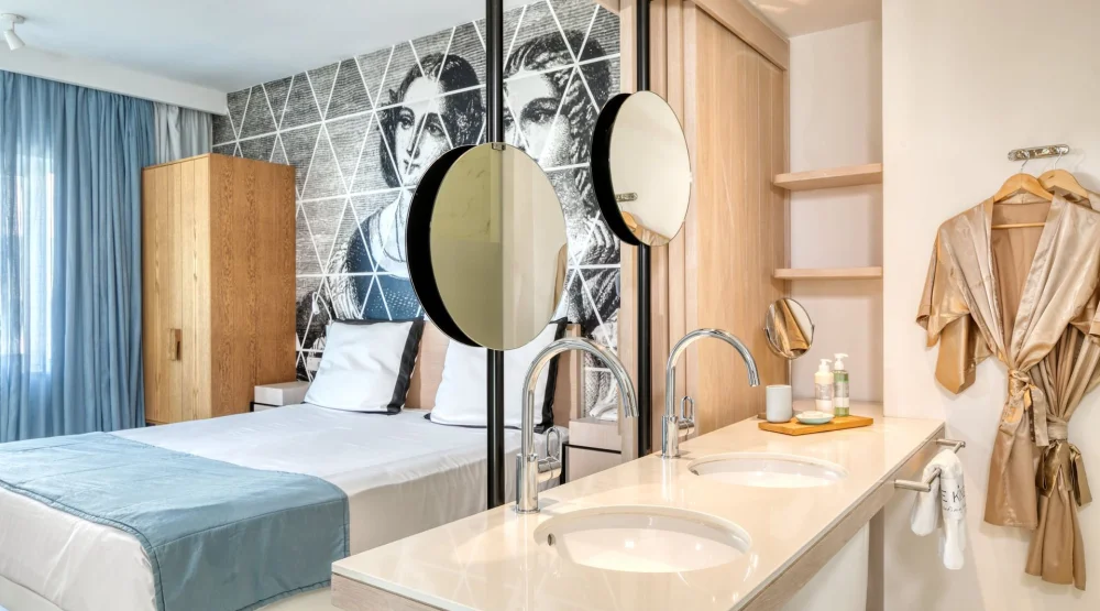 One Bedroom Suite with Sea View Double Bed at The King Jason Protaras