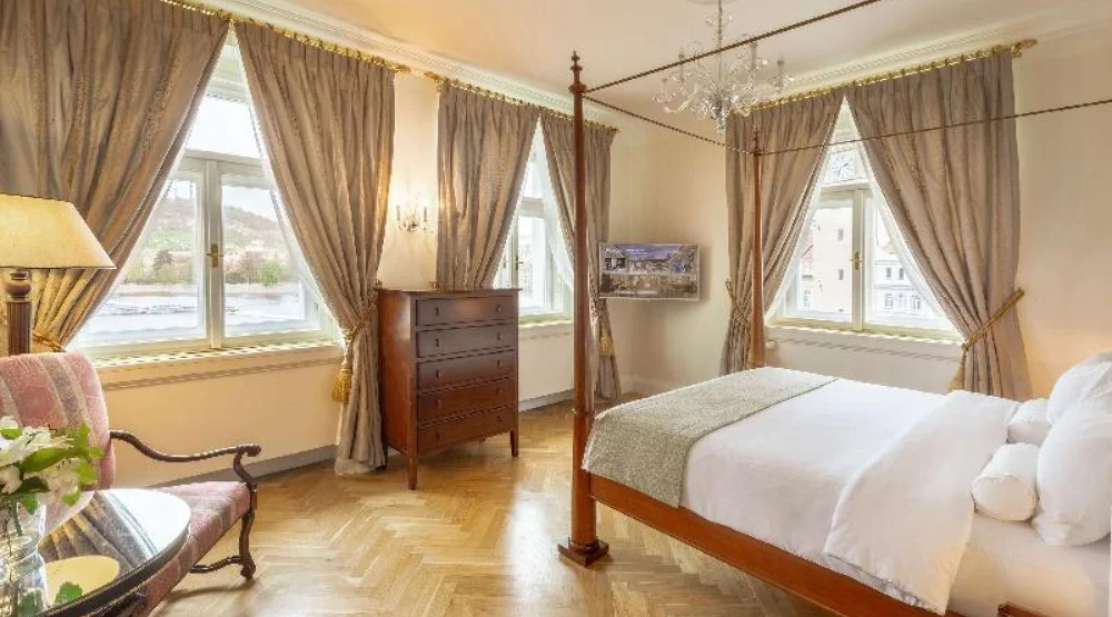 Deluxe Room with Castle View - One King Bed, View To River, Charles Bridge and Prague Castle at The Mozart Prague