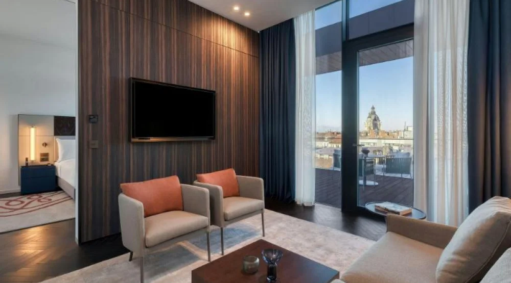 Contemporary Suite, One Bedroom Suite, One King, Street View, Balcony at Dorothea Hotel Budapest Autograph Collection