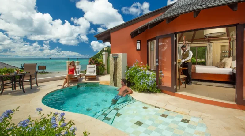 Beachfront Grande Rondoval Butler Suite with Private Pool Sanctuary at Sandals Grande St Lucian