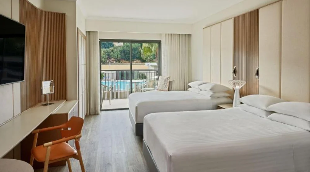 Deluxe Pool View Room, Guest Room, Two Queen, Balcony at Malta Marriott Resort & Spa