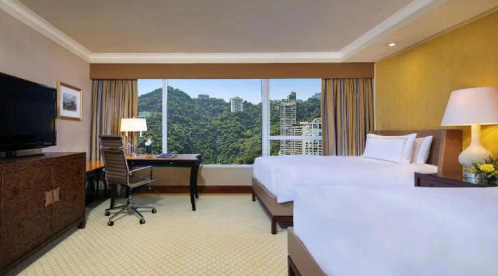 Twin Bed Deluxe Peak View Room at Conrad Hong Kong