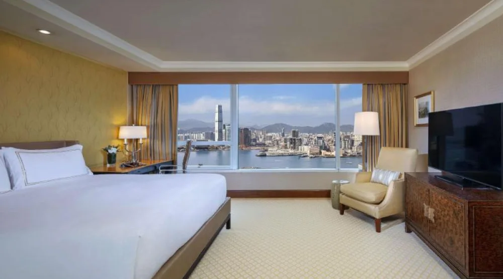 King Bed Deluxe Harbour View Room at Conrad Hong Kong