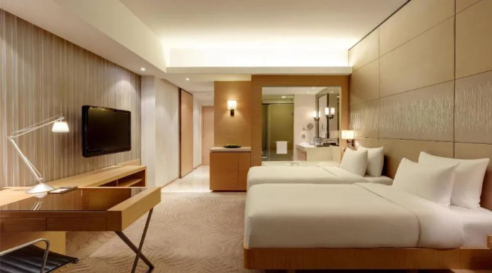 Two Twin Beds Harbour View at Hyatt Regency Hong Kong Sha Tin