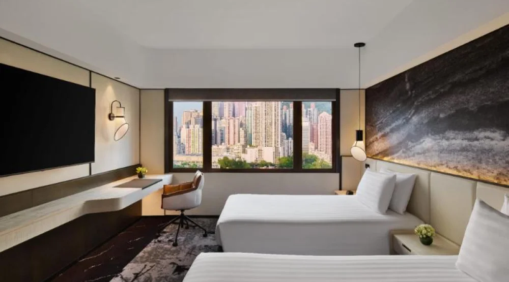 Premium Room, Guest Room, Two Twin, Panoramic View at The Park Lane Hong Kong Autograph Collection
