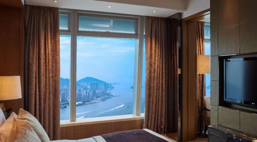 Club Level, One Bedroom Suite, One King, Victoria Harbour View, Skyline View at The Ritz-Carlton Hong Kong