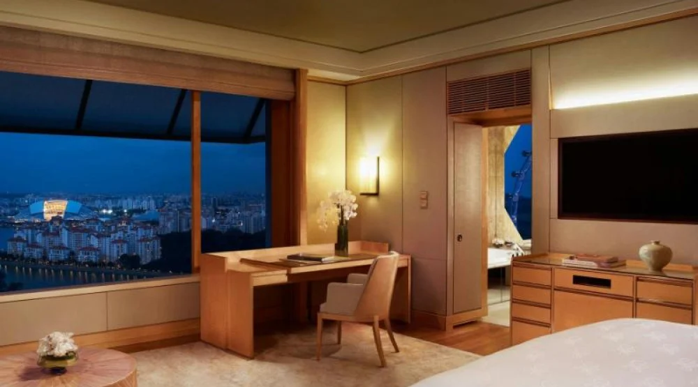 Elevated Kallang, Guest Room, One King, Kallang Precinct View, High Floor at The Ritz-Carlton Millenia Singapore