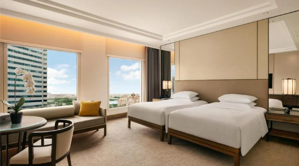Twin Premium Room at Conrad Singapore Marina Bay