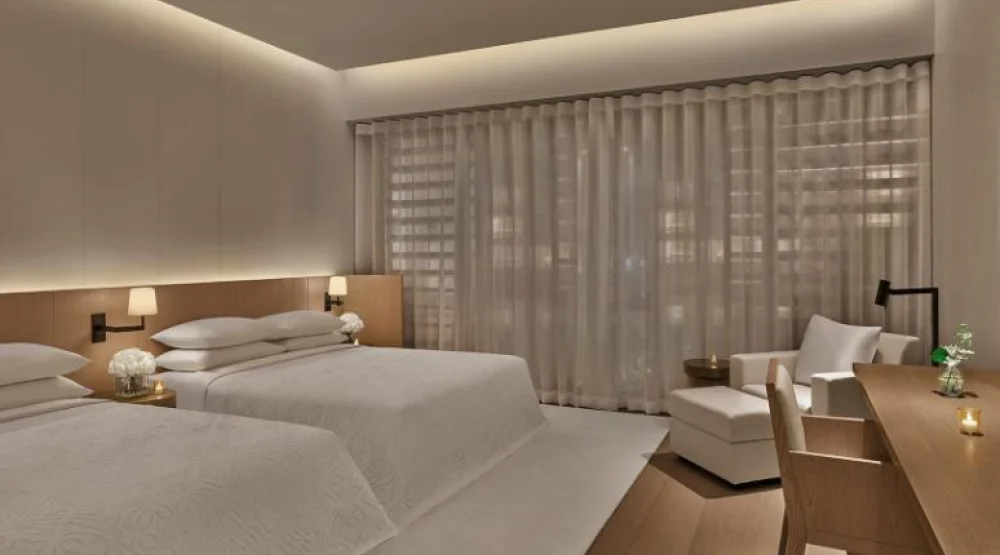 Garden Premier Double, Guest Room, Two Double, Garden View at The Singapore EDITION