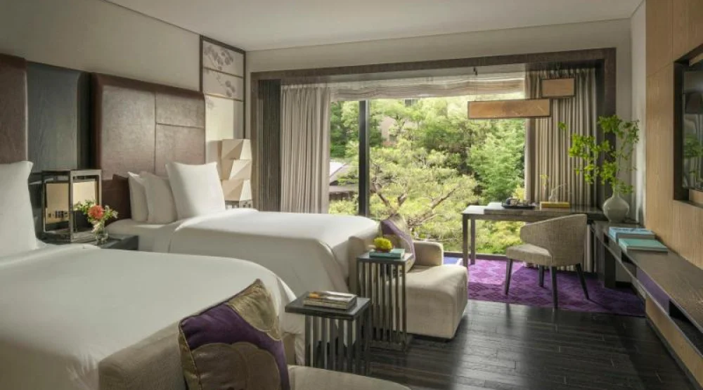 Premier Room Garden View with Two Double Beds at Four Seasons Kyoto