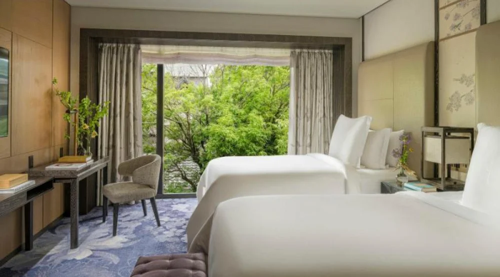 One Bedroom Hotel Residence Two Double Beds at Four Seasons Kyoto