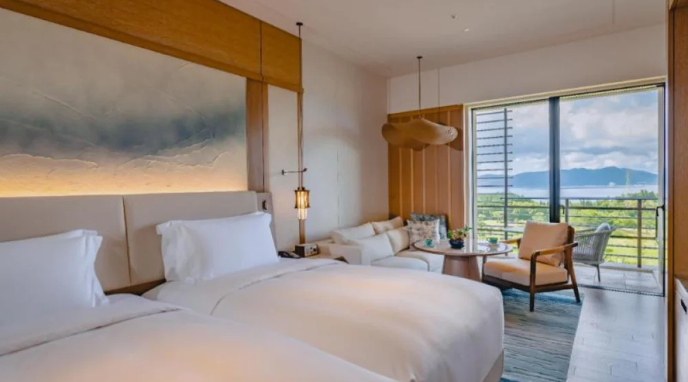 Bay Deluxe Twin, Guest Room, Two Double, Ocean View, High Floor, Balcony at The Ritz-Carlton Okinawa