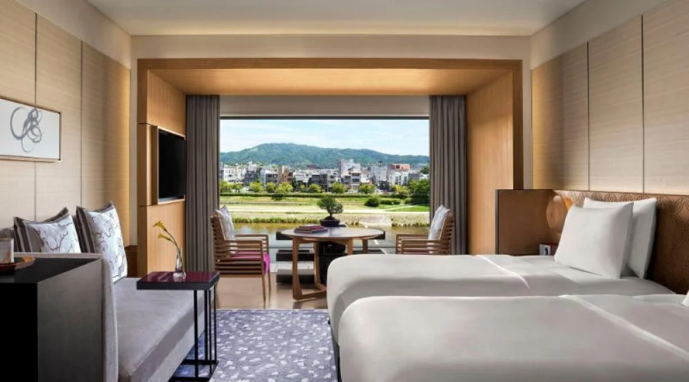 Grand Deluxe Kamogawa, Larger Guest Room, Two Double, River View at The Ritz-Carlton Kyoto