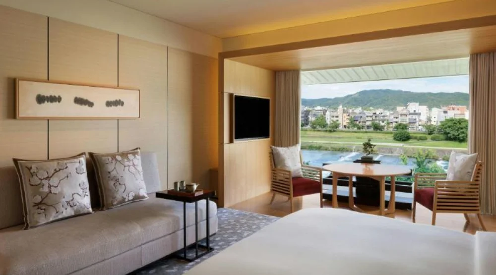 Grand Deluxe Kamogawa, Larger Guest Room, One King, River View at The Ritz-Carlton Kyoto
