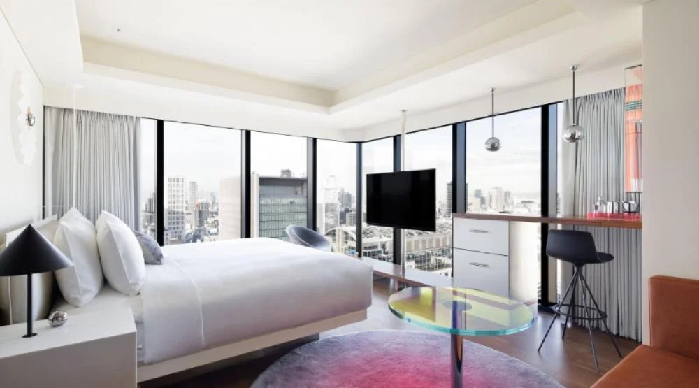 Spectacular, Guest Room, One King, City View, Corner Room at W Osaka
