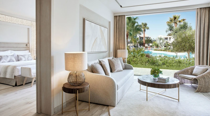 Two Bedroom Family Suite Private Garden at Porto Sani