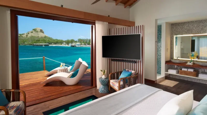 Over-the-water Honeymoon Butler Bungalow at Sandals Grande St Lucian