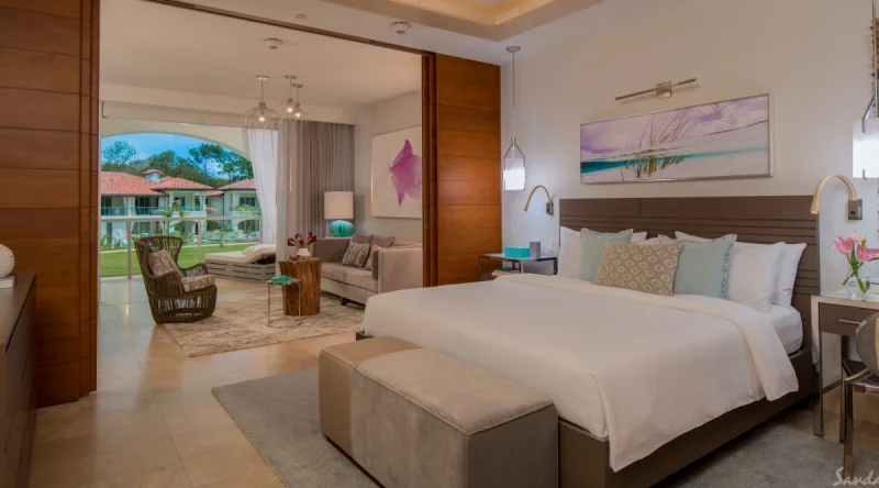 Royal Seaside Crystal Lagoon One Bedroom Oceanview Butler Suite with Balcony Tranquility Soaking Tub at Sandals Royal Barbados