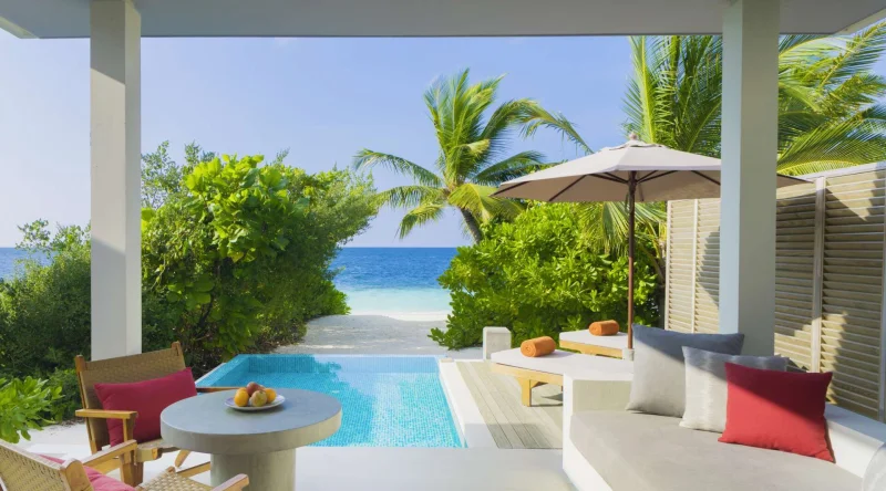 Beach Villa with Garden Pool at Dhigali Maldives