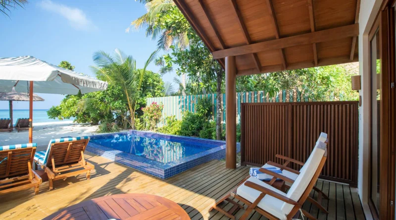 Deluxe Beach Pool Villa at Reethi Faru Resort