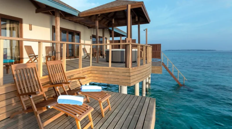 Two Bedroom Water Villa Suites with Spa Tub at Reethi Faru Resort