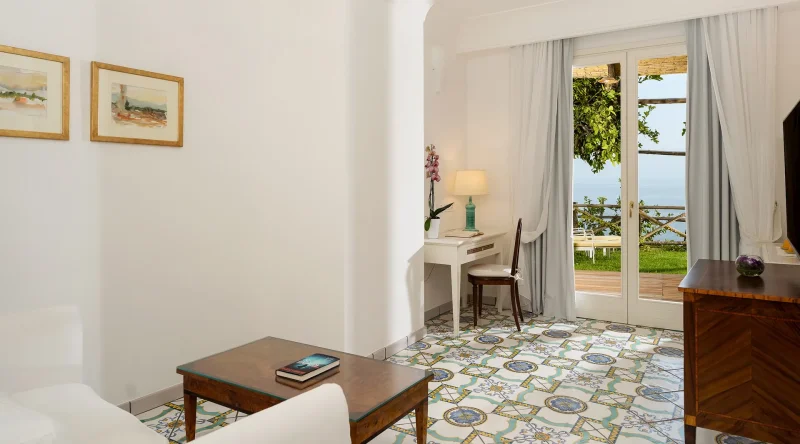 Executive Junior Suite Front Sea View Terrace at Santa Caterina Hotel