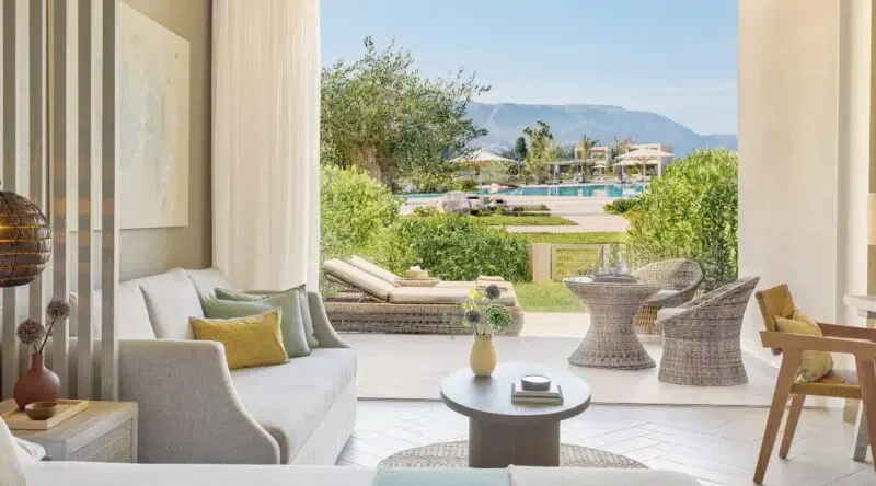 Junior Suite Private Garden Pool View at Ikos Odisia